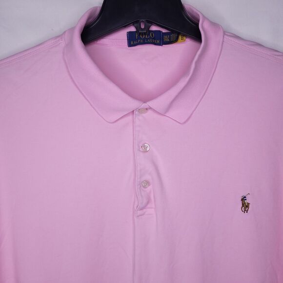 Ralph Lauren Polo Shirt Mens 2XLT Pink Pony Cotton - Picture 1 of 12